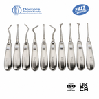 Dental Root Elevator Set 10Pc Luxating Cryer Straight Curved Oral Surgery SS