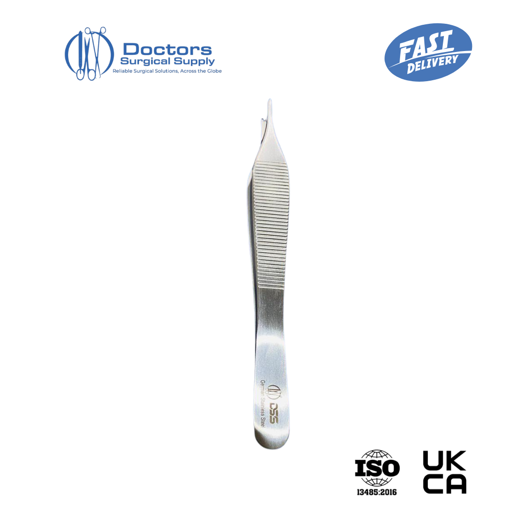 Adson Dressing Tissue Forceps 1x2 Teeth TC 12cm Stainless UKCA ISO 13485