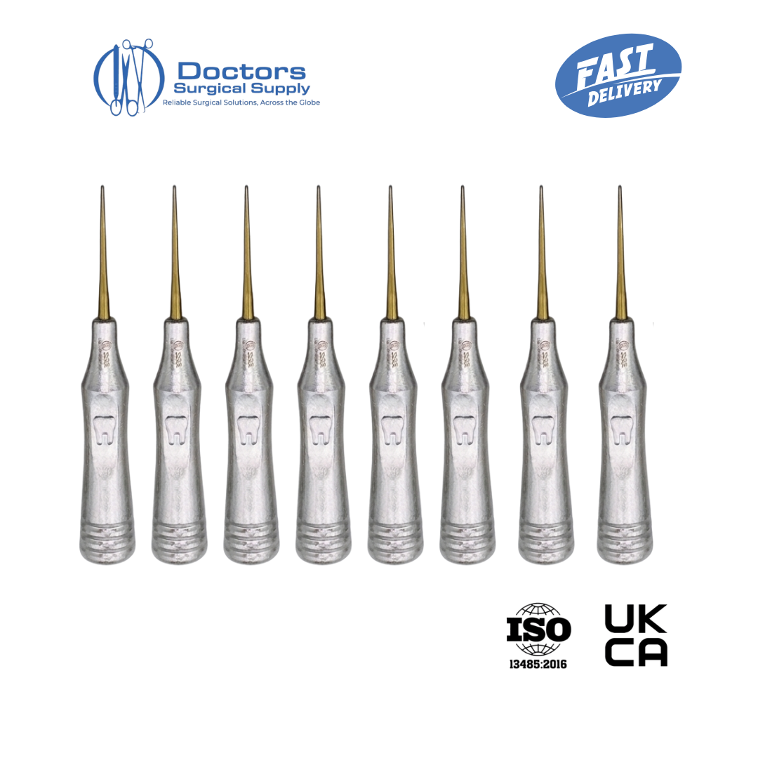 Dental Root Elevator Straight Gold Tip Luxating Oral Surgery Tooth Extraction