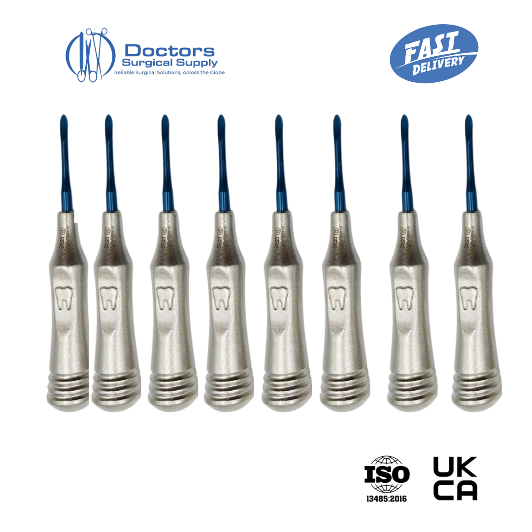 Dental Root Elevator Straight Blue Tip Luxating Oral Surgery Tooth Extraction