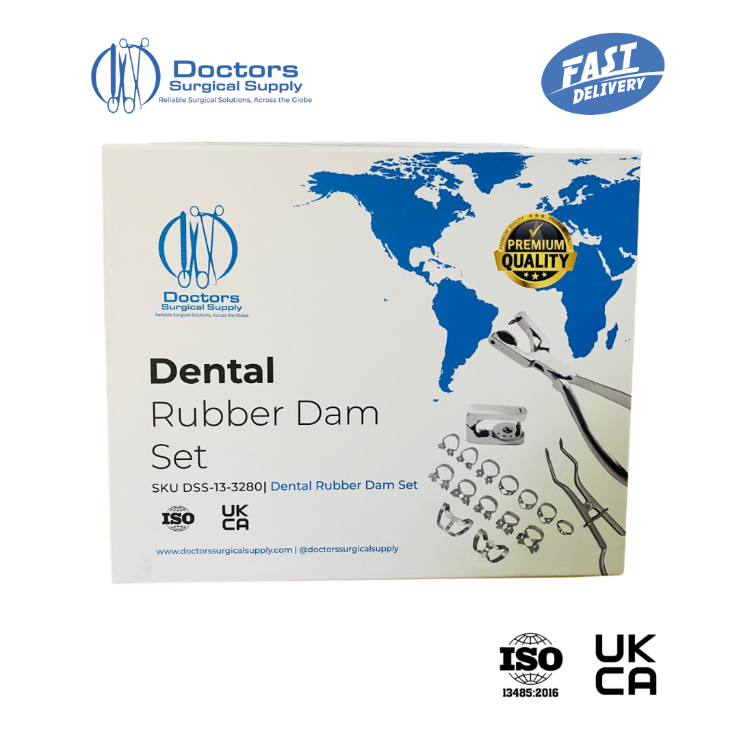 Doctors Surgical Supply Dental Rubber Dam Endodontic Isolation Kit 16 Pcs Set