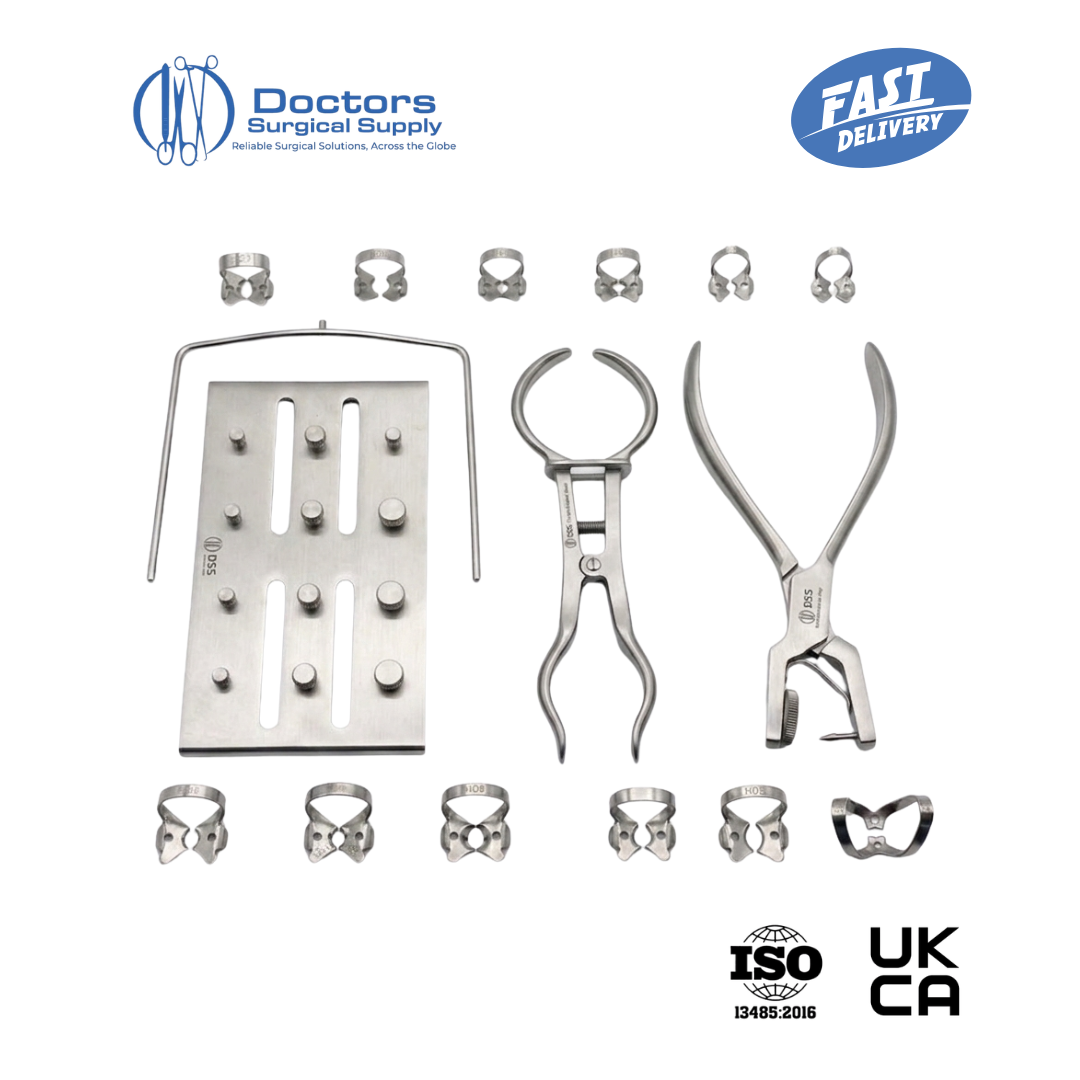 Doctors Surgical Supply Dental Rubber Dam Endodontic Isolation Kit 16 Pcs Set